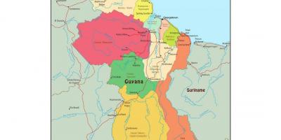 Kart Guyana göstərmək üçün 10 inzibati rayonu