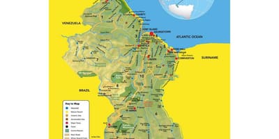 Kart Guyana yer xəritəsi 