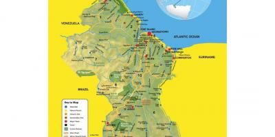 Kart Guyana yer xəritəsi 